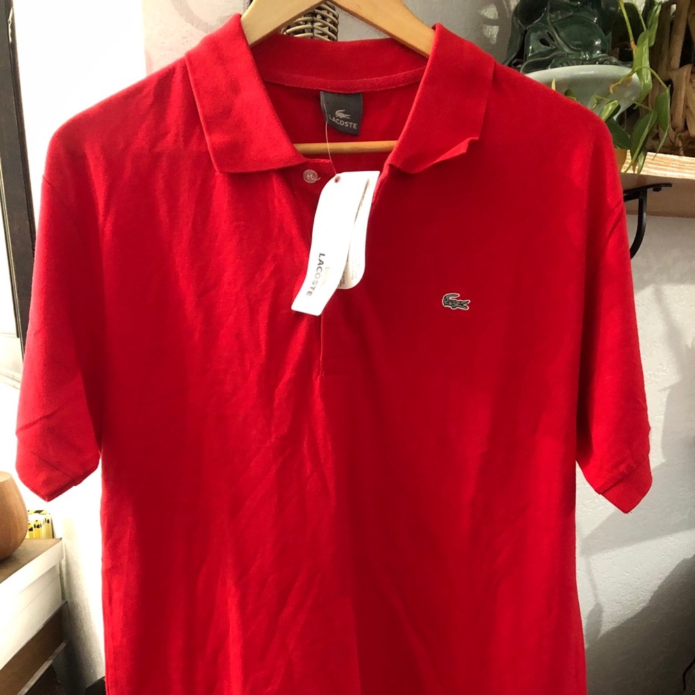 Lacoste Regular Fit Mens Red  Polo Shirt Top SZ S 4 NWT